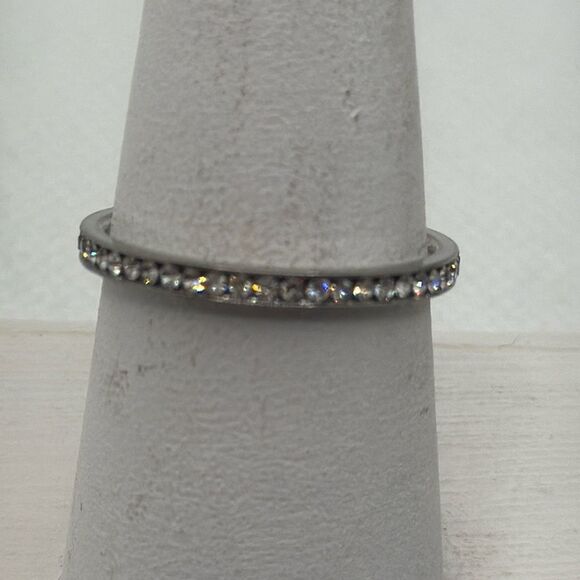 NWOT Size 10 1/4 Stainless steel and zircon eternity band - Picture 1 of 4